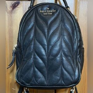 Kate Spade New York Briar Lane Quilted Mini Convertible Backpack Black Leather